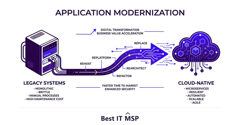Application modernization updates legacy applications to run on modern cloud technology