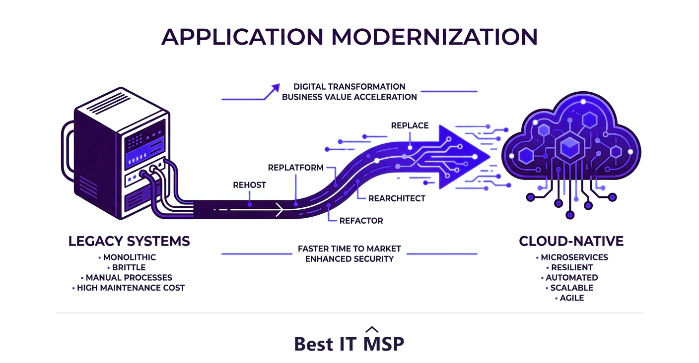 Application modernization updates legacy applications to run on modern cloud technology