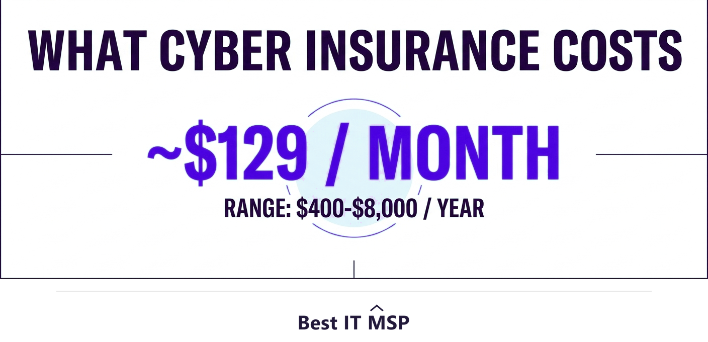 Cyber insurance averages about 129 dollars a month for small businesses