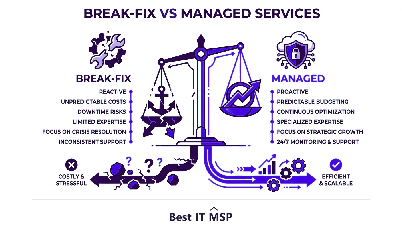 Break-fix versus managed IT services compared