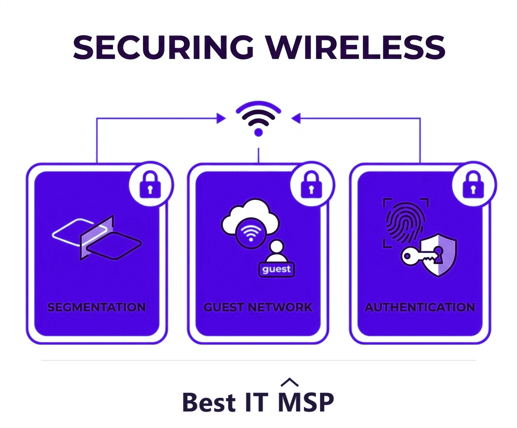 Securing business WiFi: segmentation, guest network, strong authentication