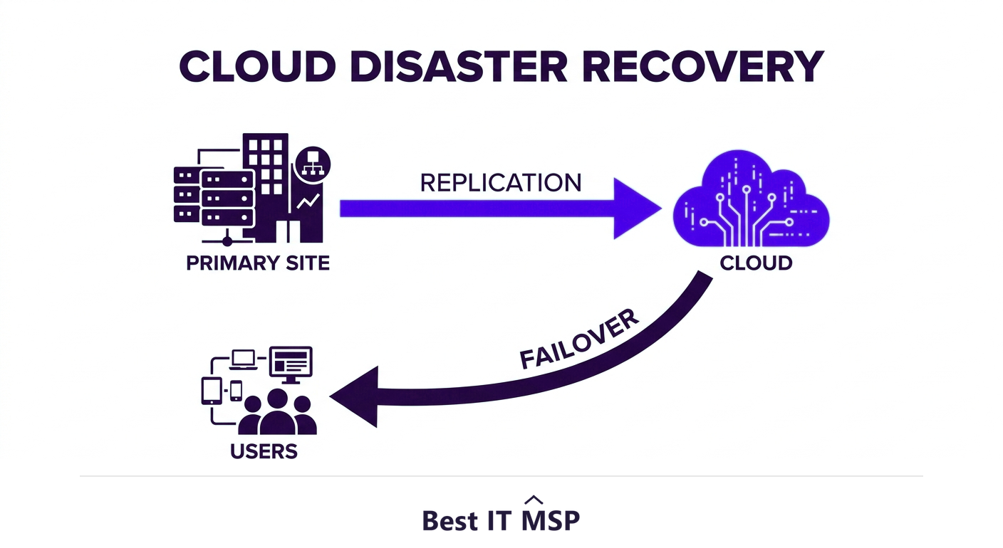 Cloud disaster recovery replicates systems to the cloud for fast failover