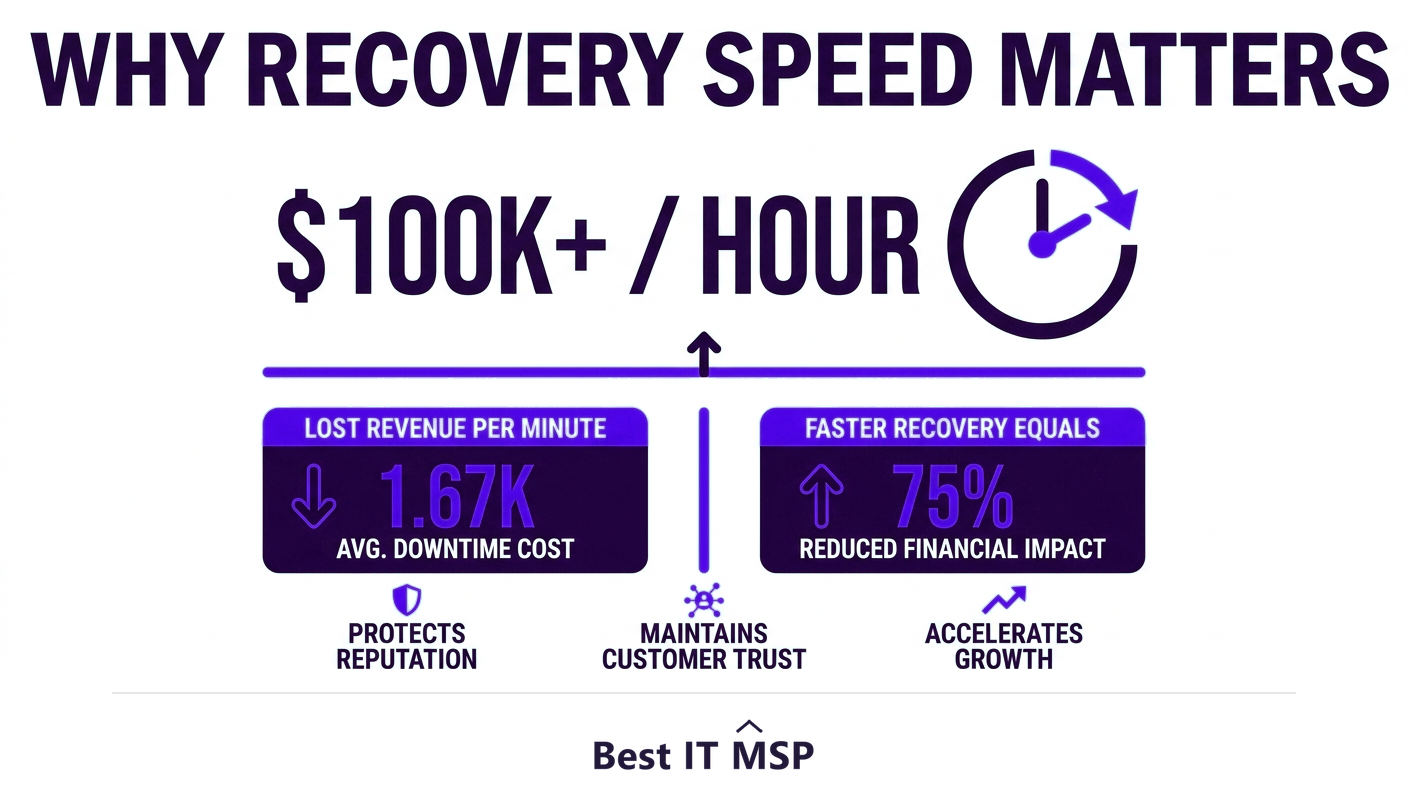 An hour of downtime costs most organizations more than 100,000 dollars