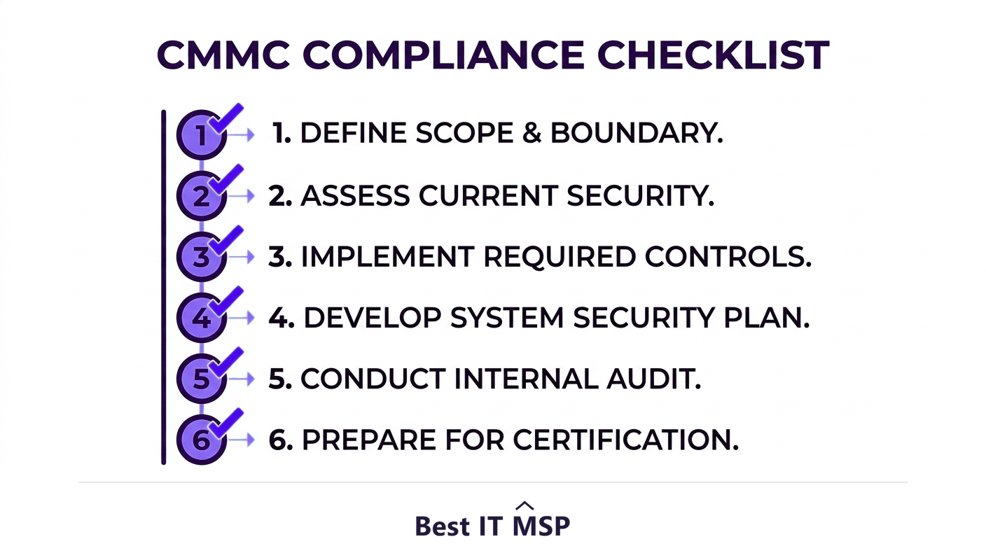 The CMMC compliance checklist steps