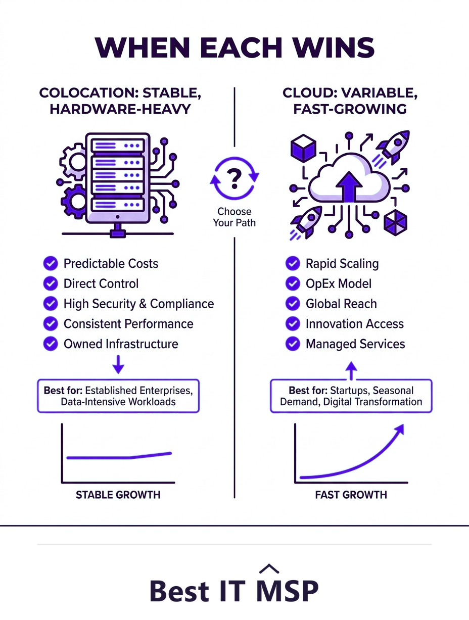 When colocation wins and when cloud wins