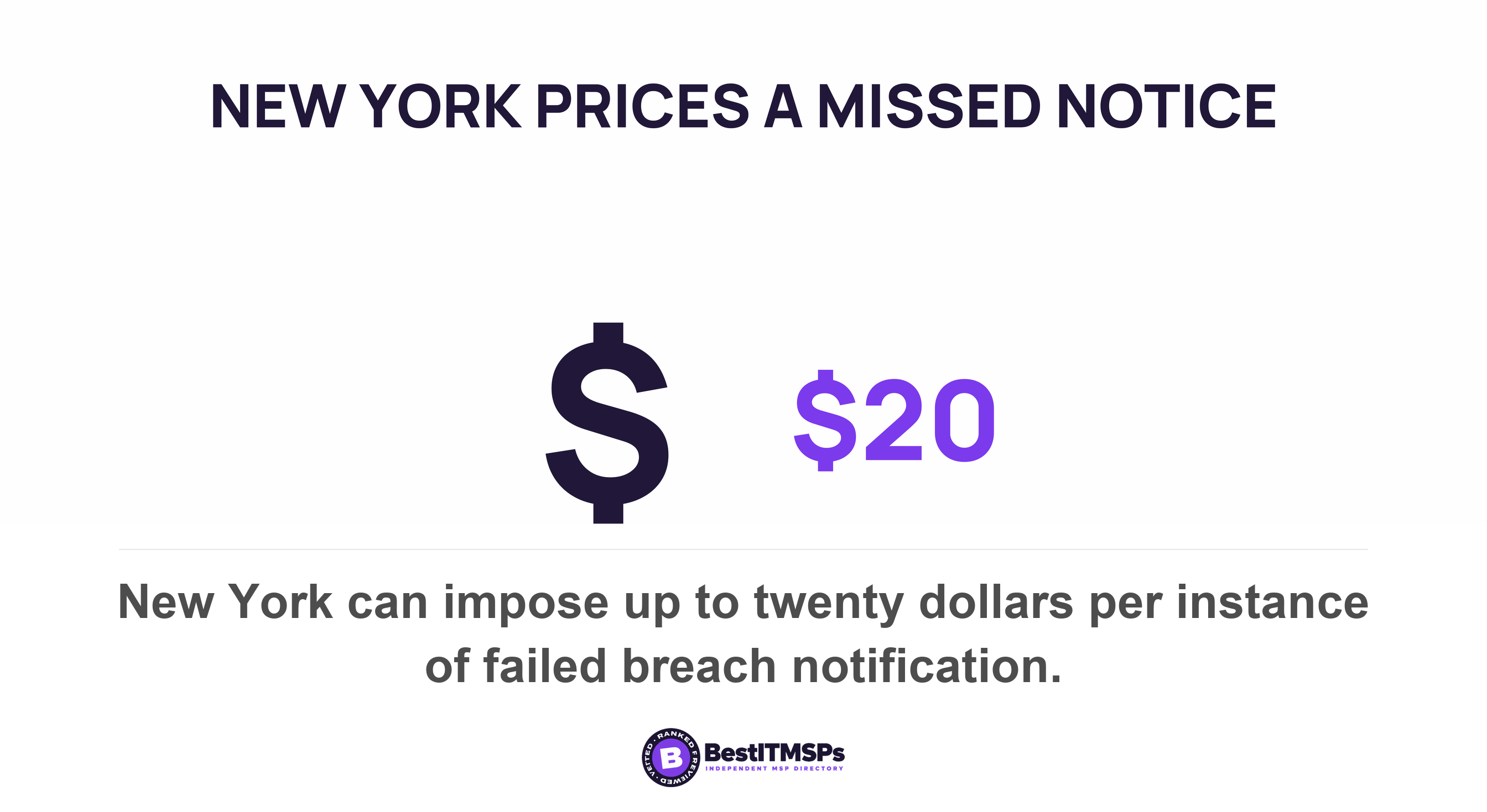 New York can impose up to twenty dollars per instance of failed breach notification