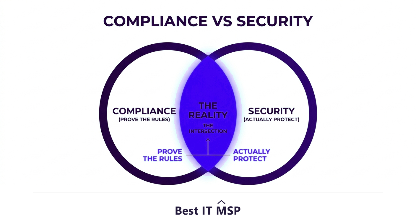 Compliance and security overlap but are not the same