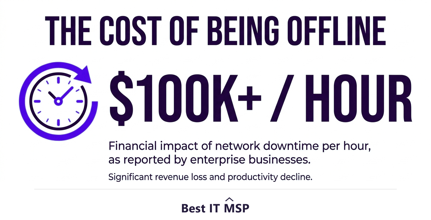 An hour of downtime costs most organizations more than 100,000 dollars