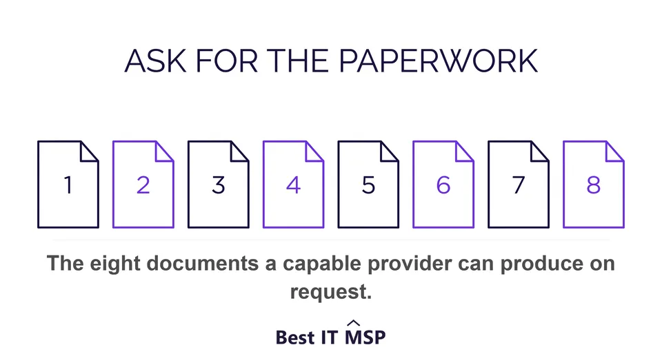 Eight documents a managed IT provider should be able to hand a customer on request