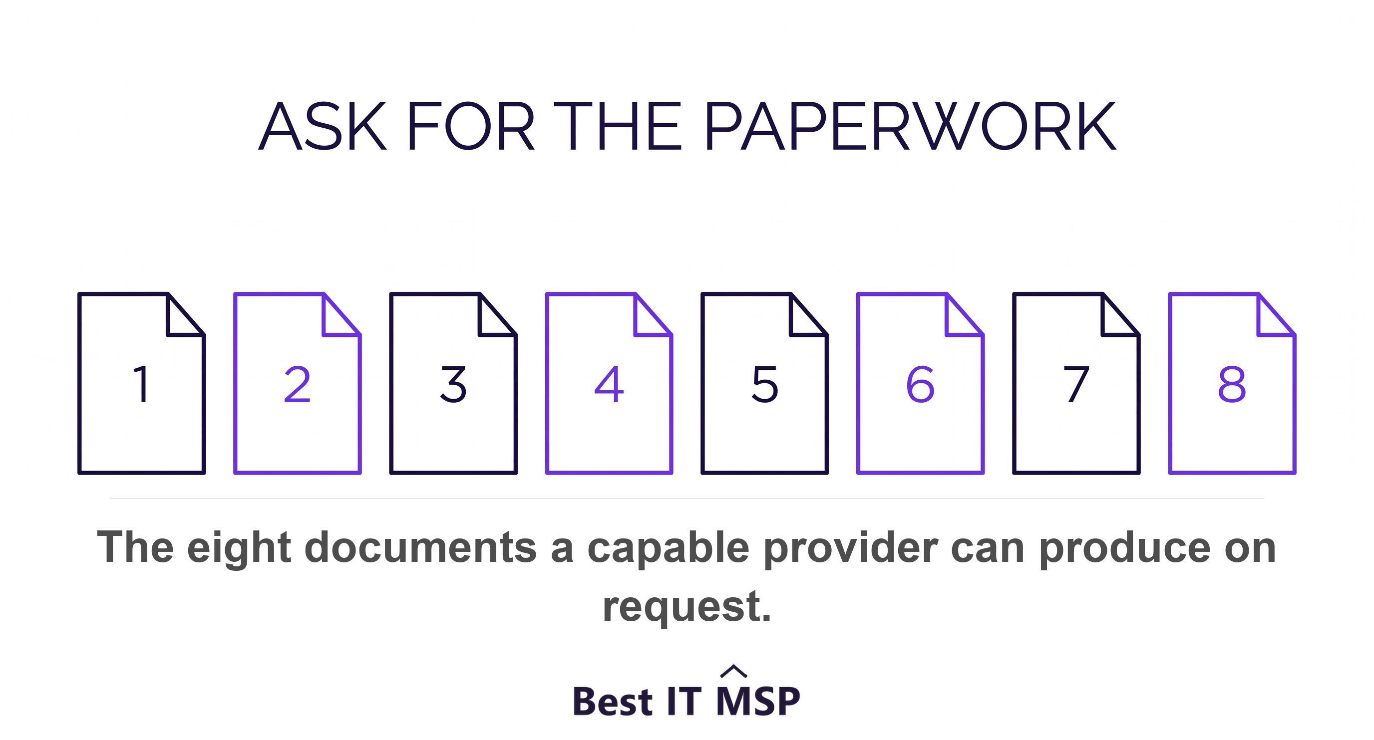 Eight documents a managed IT provider should be able to hand a customer on request