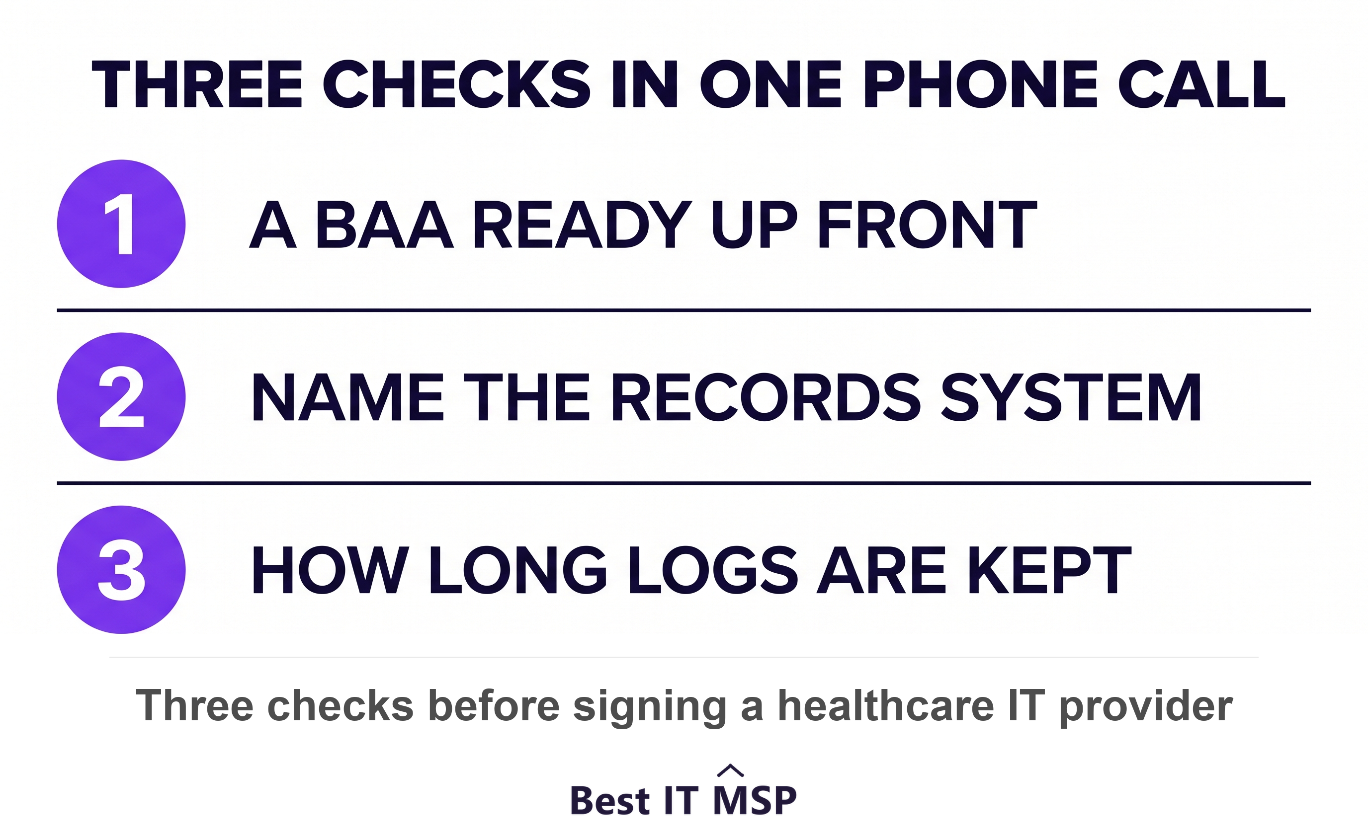 Three checks that show a provider actually works in healthcare