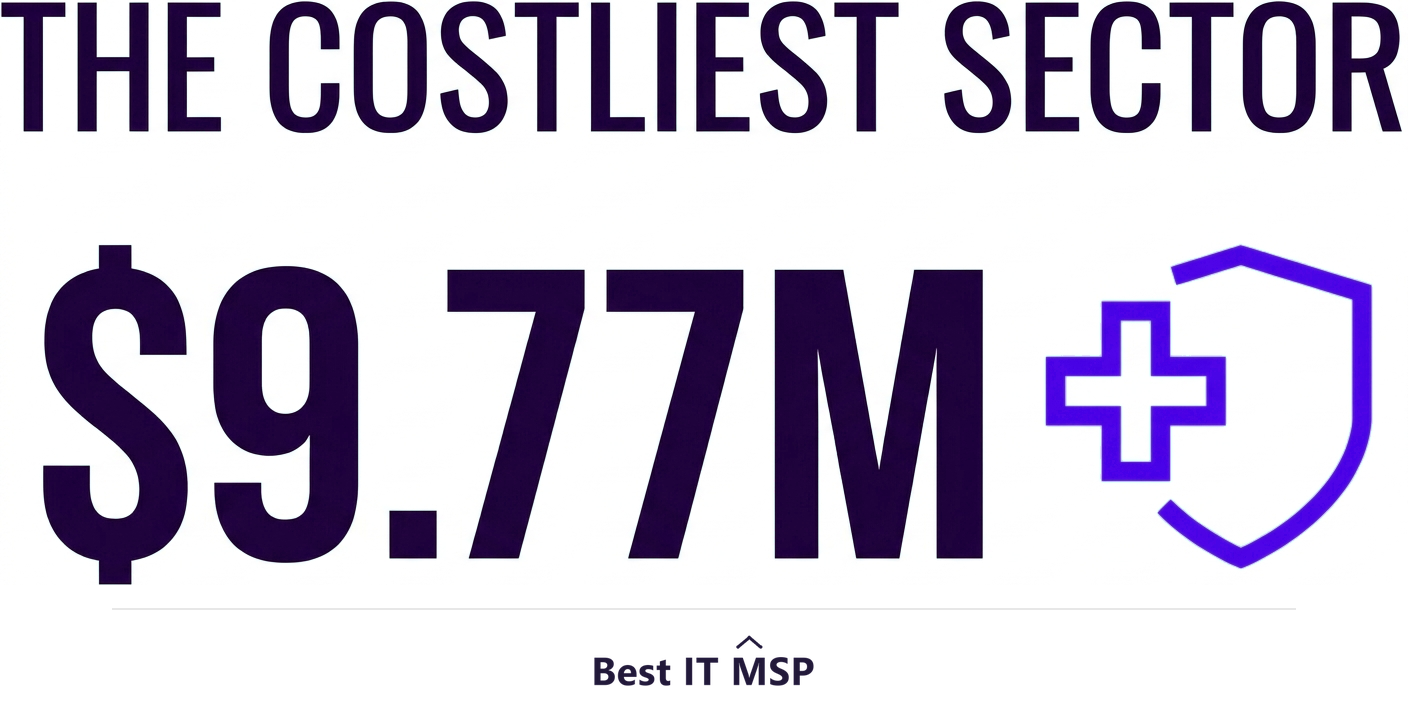 Healthcare data breaches average 9.77 million dollars, the highest of any industry