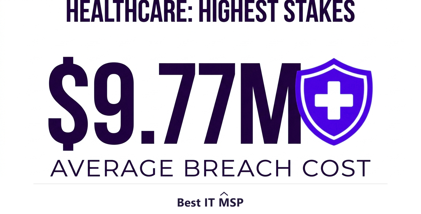 Healthcare is the most expensive industry for breaches at 9.77 million dollars