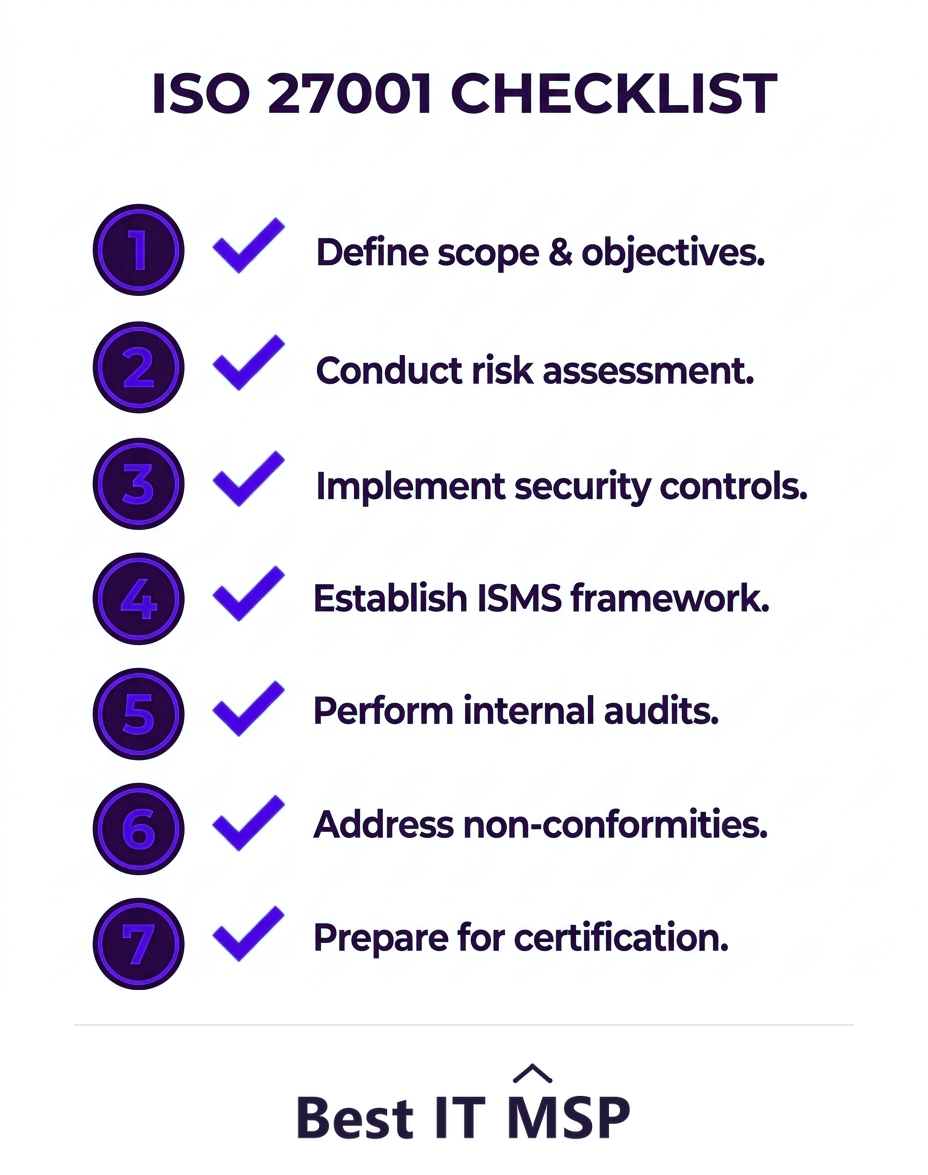 The ISO 27001 compliance checklist steps
