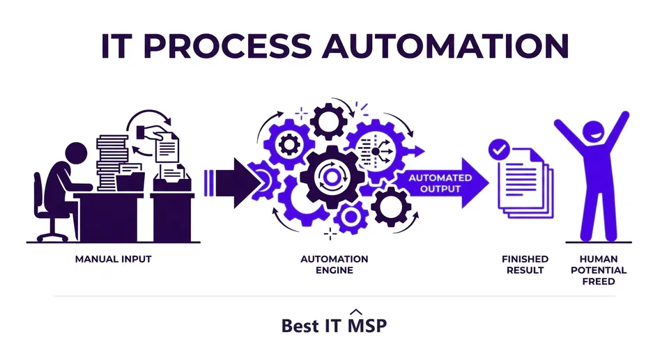 IT process automation handles repetitive tasks automatically