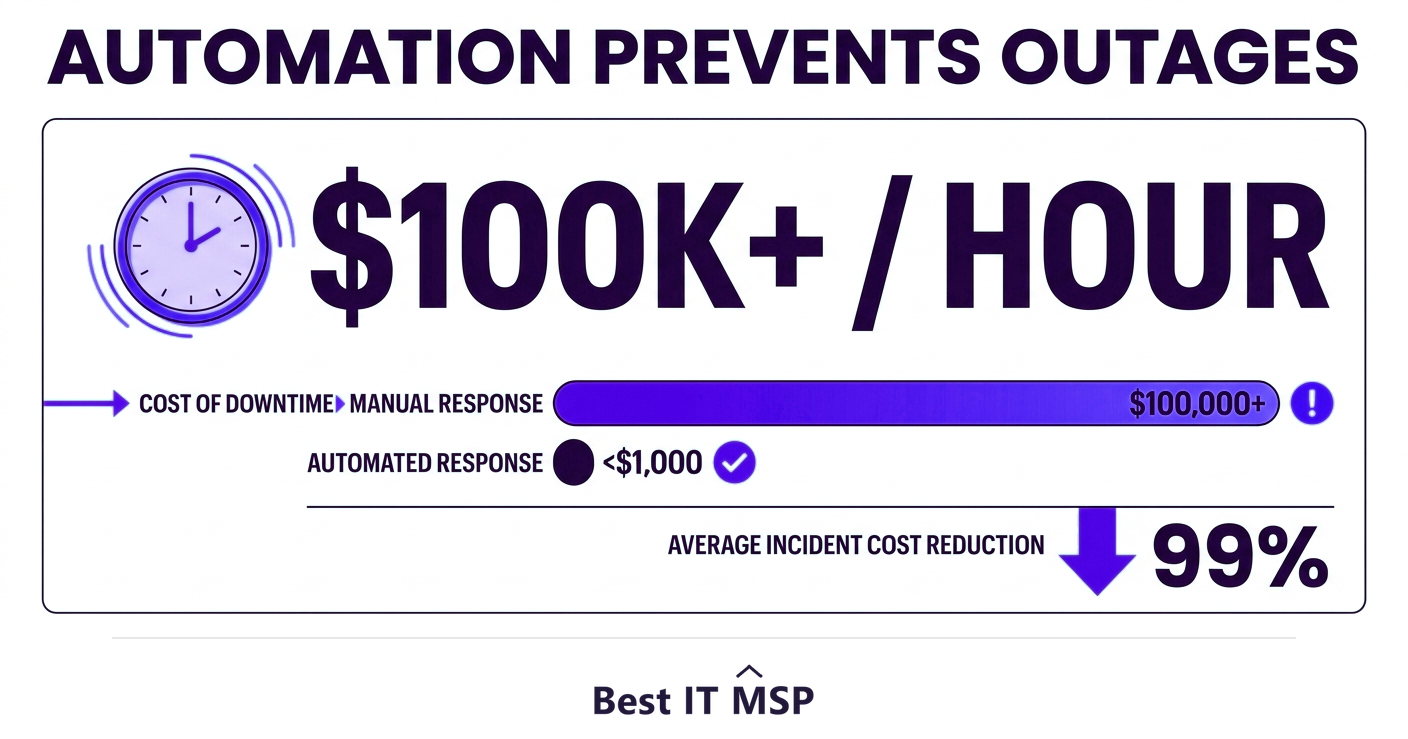 An hour of downtime costs most organizations more than 100,000 dollars