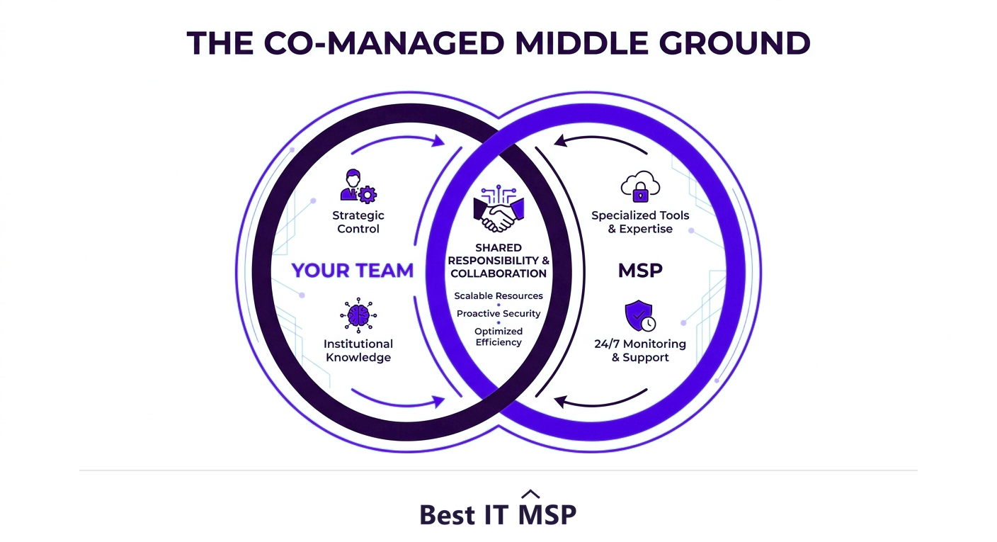 Co-managed IT combines an internal team with an MSP