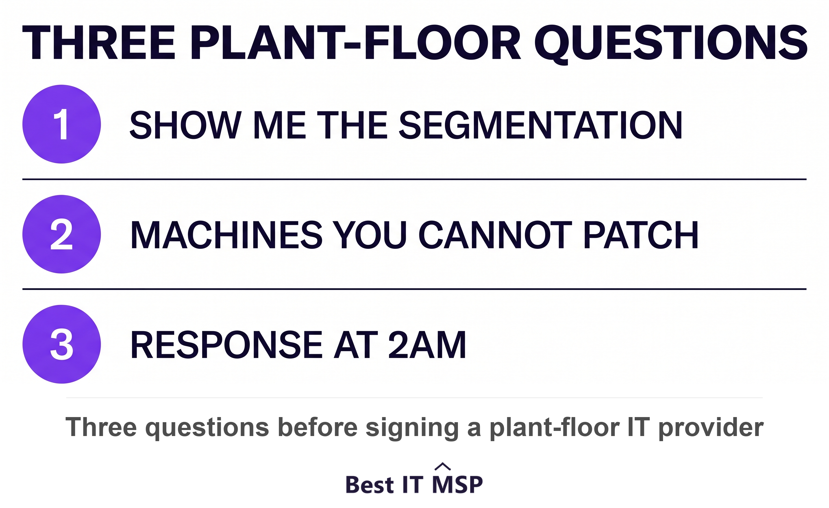Three plant-floor questions to ask an IT provider
