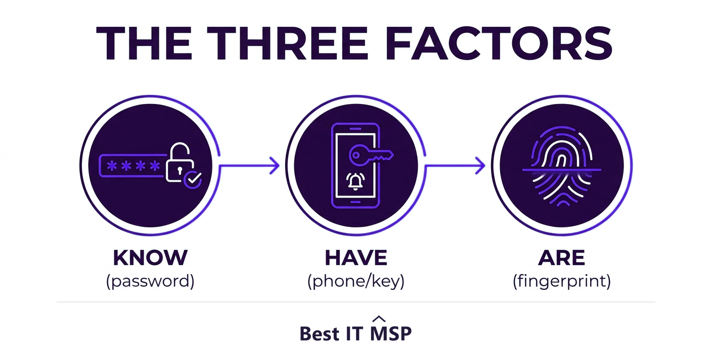 The three authentication factor types