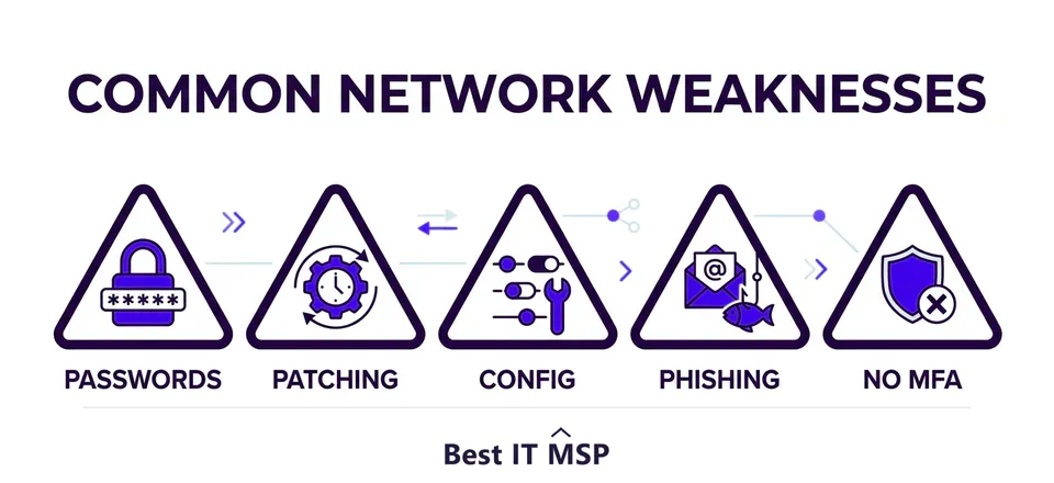 The most common network security vulnerabilities