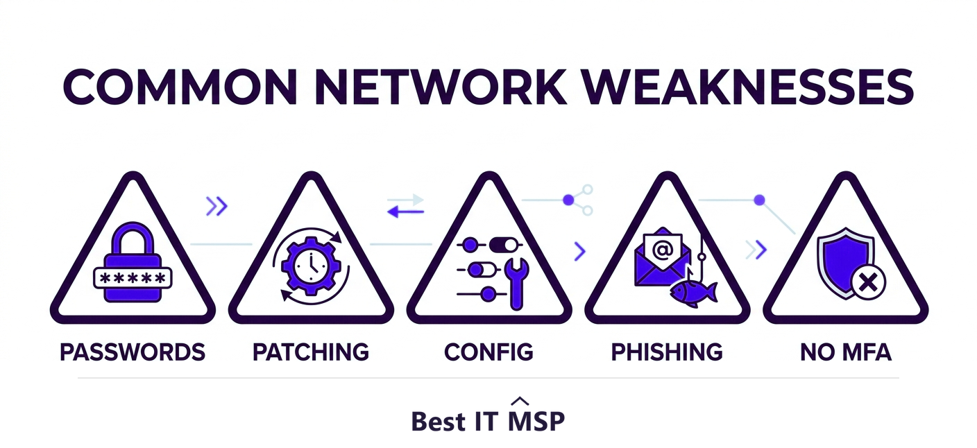 The most common network security vulnerabilities