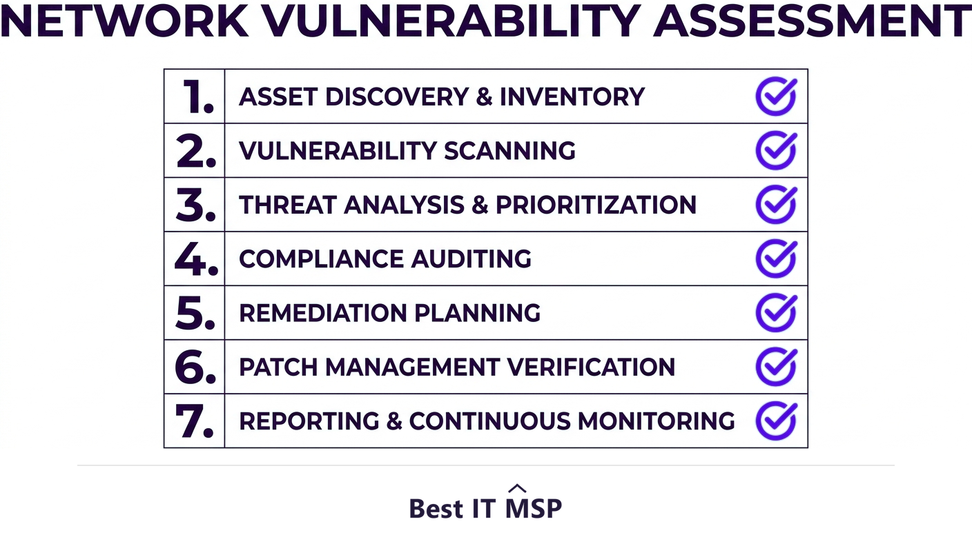 The network vulnerability assessment checklist steps