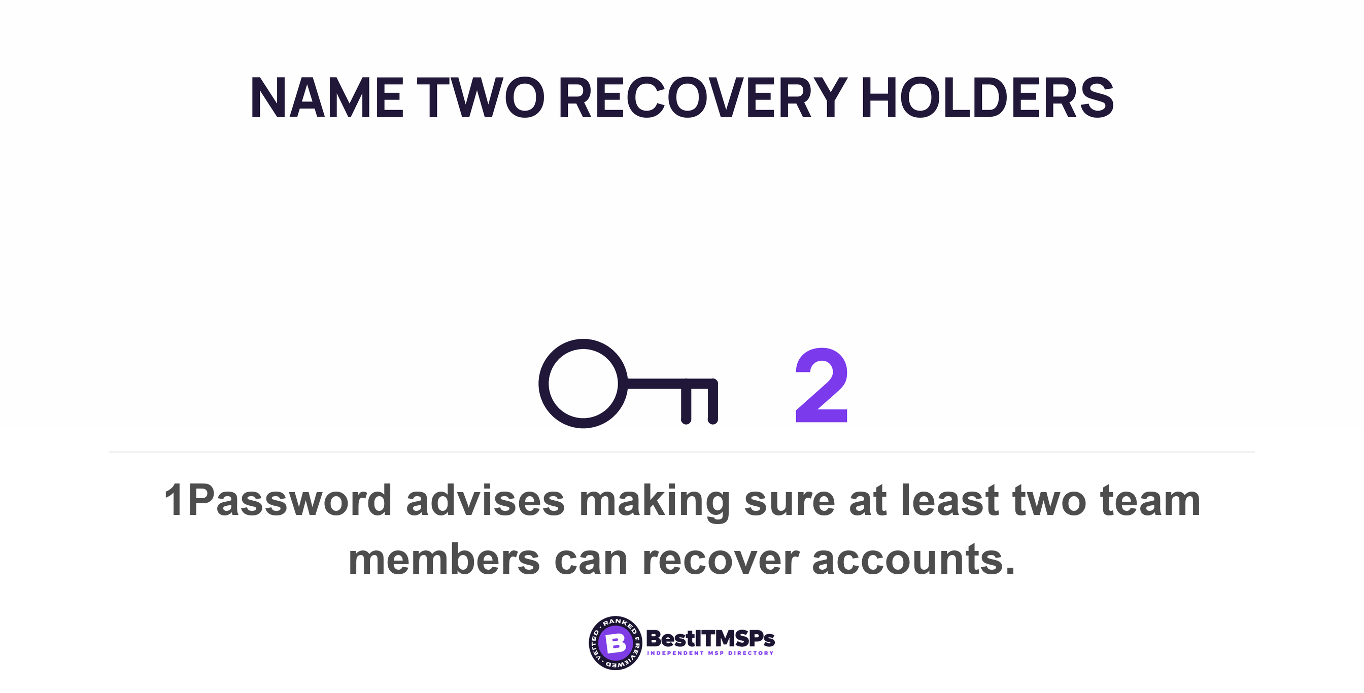 1Password advises making sure at least two team members can recover accounts