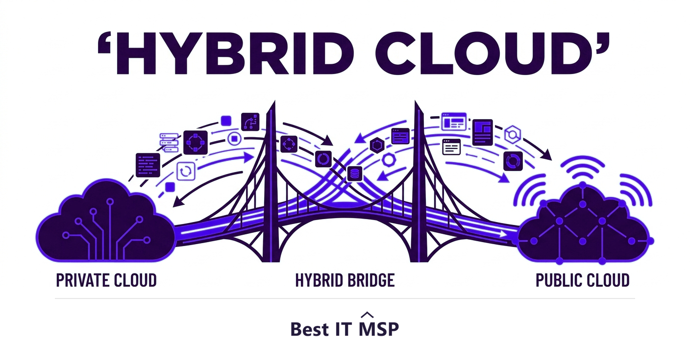 Hybrid cloud combines public and private