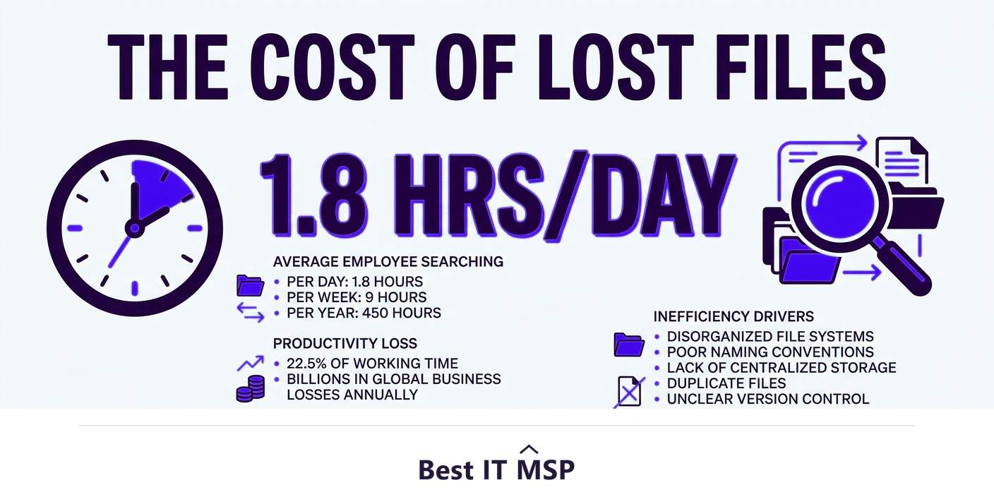 Employees spend about 1.8 hours a day searching for and gathering information