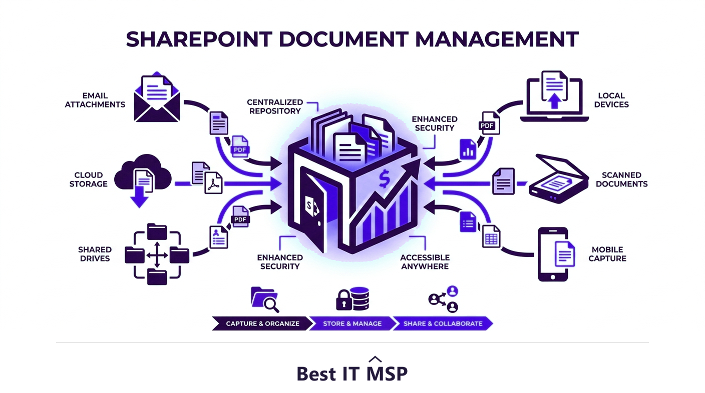 SharePoint document management centralizes business documents in one secure place
