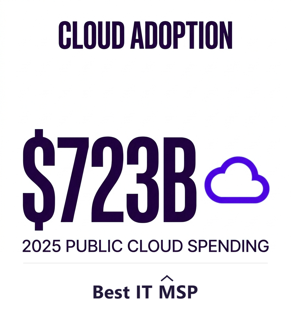 Worldwide public cloud spending is forecast to top 723 billion dollars in 2025