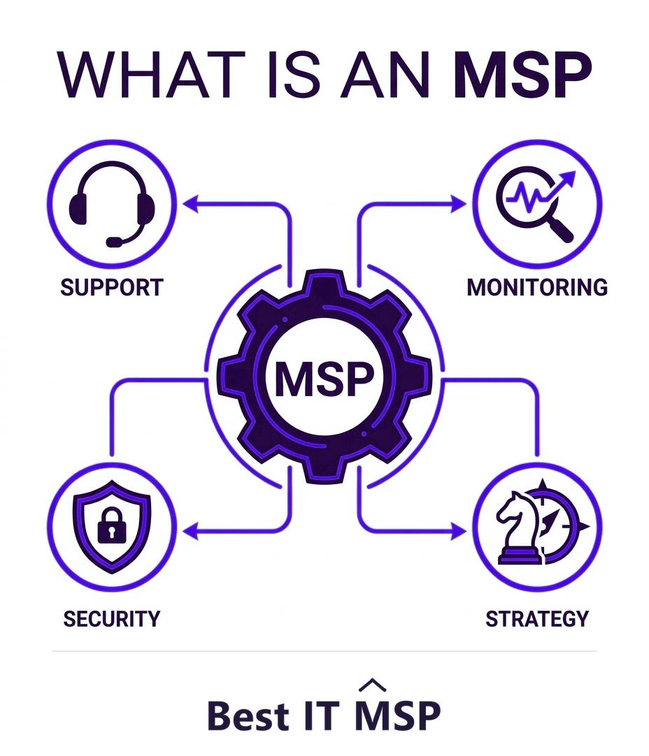 A managed service provider manages a business's IT as a service