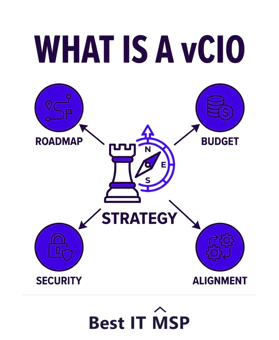 A vCIO provides strategic IT leadership without a full-time hire
