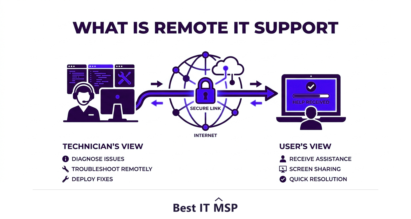 Remote IT support connects technicians to your systems over the internet