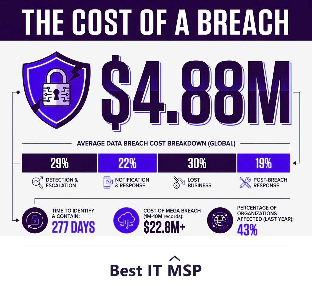 The average data breach cost 4.88 million dollars in 2024
