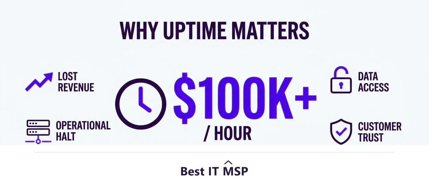 An hour of downtime costs most organizations more than 100,000 dollars