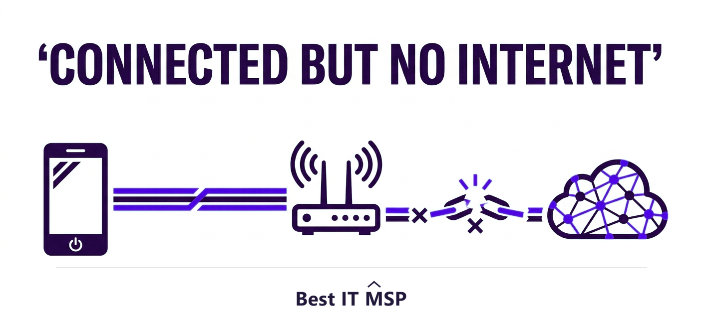 WiFi connected but no internet: the break is between the router and the internet